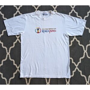 Vintage 2002 Fifa World Cup Shirt Mens Large Korea Japan White Soccer